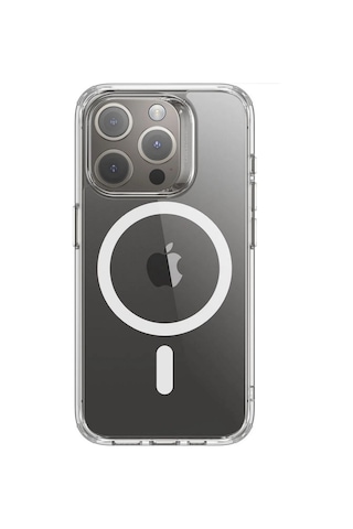 Apple Uyumlu iPhone Esr 15 Pro Kılıf Classic Hibrit Halolock Magsafe Şeffaf