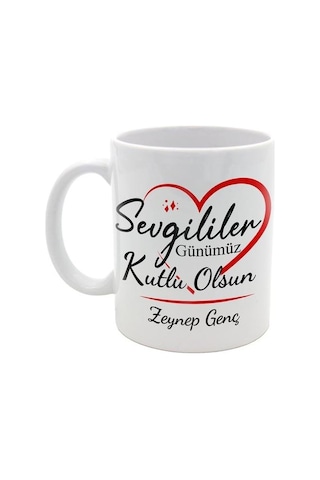 Sevgililer Gününe Özel Tasarım Kişiye Özel Kupa & Özel Tasarım Mum & Bahar Coşkusu Çiçek Demeti Hediye Seti