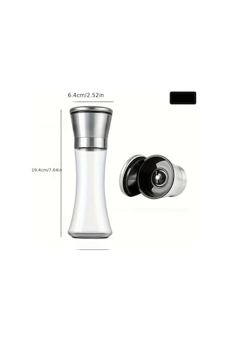 2li Büyük Boy Metal Krom Kapaklı Cam Tuz Karabiber Değirmeni Gümüş Tuzluk Biberlik Mıt1245 Genel