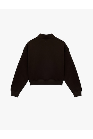 Koton Polo Yaka Uzun Kollu Fermuarlı Oversize Spor Sweatshirt Kahverengi 6sak10118nk Kahve