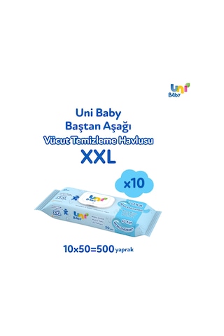 Uni Baby Vücut Temizleme Havlusu Xxl 10'lu 500 Yaprak
