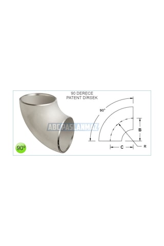 Paslanmaz Krom Patent Dirsek 90° 304 Kalite (Ölçü Seçiniz)