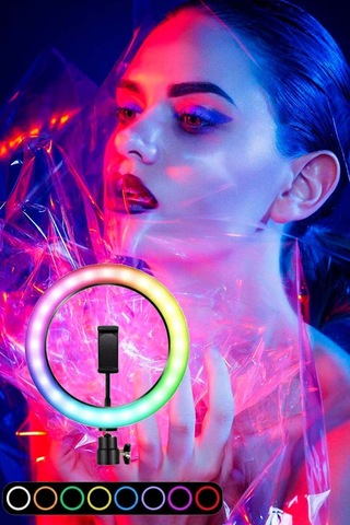 Thentech Fotoğraf Video Vlog Özçekim Selfie İçin Rgb Ring Tripolu Led