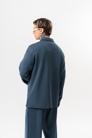 Respire Erkek Yarım Fermuarlı Modal Sweatshirt Petrol