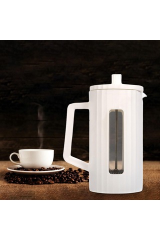 Suntek Fransız Presleme Cezve Kahve Su Isıtıcısı Beyaz-600ml Beyaz