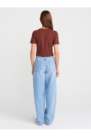 Dilvin 71795 Taşlanmış Balon Denim Pantolon-açık Mavi Açık Mavi