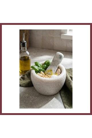 Storeşahin Doğal Mermer Görünümlü Havan Ve Tokmak Seti 7x8 Cm Shn0720