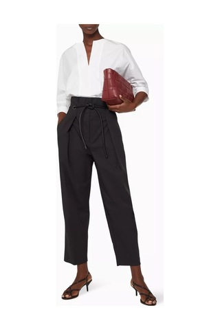 3.1 Phillip Lim Lim Origami Pileli Pamuk Pantolon Yüksek Bel, Modern Ve Rahat Şıklık Siyah
