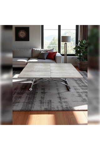 Ortadan Açılır Akıllı Masa Üst Mdf Lizbon Alt Ayak Krom