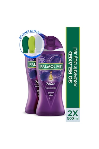 Palmolive Aroma Sensations So Relaxed Aromatik Banyo ve Duş Jeli 500 ml x 2 Adet + Seyahat Kiti Hediye