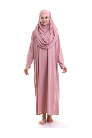 Tek Parça Namaz Elbisesi - Gül Kurusu - 5015 001