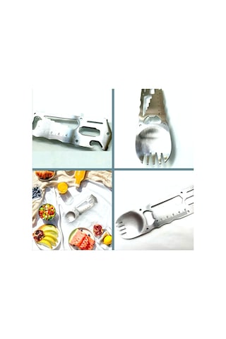 Omeniv Çok Fonksiyonlu Çelik Çatal Kaşık Set Outdoor Kamp Çadır