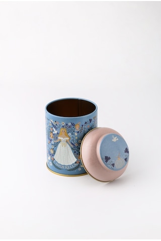 Tales Cinderella Desenli Yuvarlak Metal Kutu, 9 X 11 Cm, 0.6 Lt