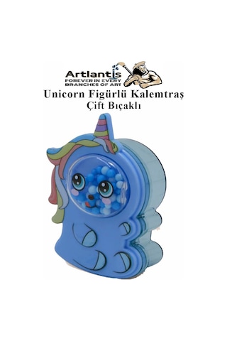 Unicorn Kalemtraş 4 Renk 1 Paket Hazneli Jumbo Kalemtıraş Unicorn Boynuzlu Standart Kalem Açacağı Sevimli Plastik