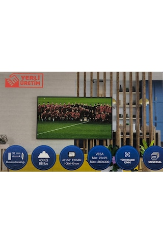 Umut 42" - 55" Tv Duvar Askı Aparatı Kilitli Ymn-4255