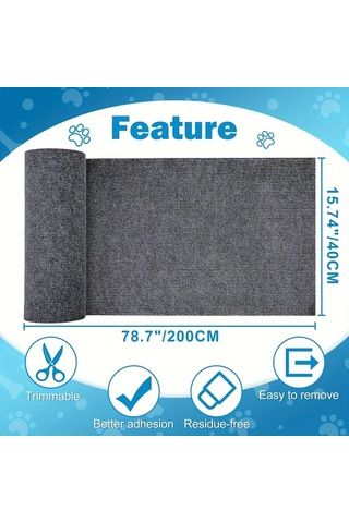 Honeybeeshop Kedi Tırmalama Koruyucu Kendinden Yapışkanlı Mobilya Koruyucu Dark Gray 15 75x78 74inc Koltuk Kapı Ve Kedi Ağacı Rafı İçin Gri 78 7x15 8
