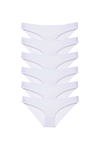 Royaleks 6 adet Süper Eko Set Likralı Kadın Slip Külot Beyaz RYL-EKO6005 Beyaz