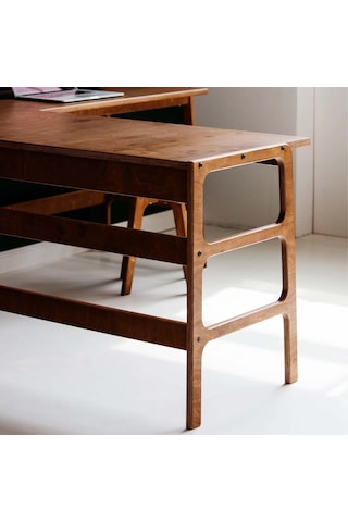 Woodesk Zeytin Ahşap Çalışma Masası 180x60 Ceviz Renk Ceviz