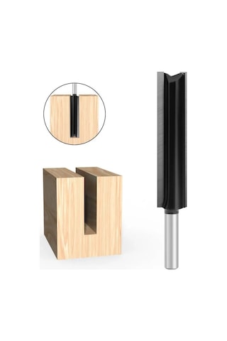 Jeehugo Ahşap İçin Düz Oluk Freze Aleti, 16mm Çap, 76mm Kesim Uzunluğu, 8mm Sap, Karbür Malzeme, 30.000 Rpm Maks Hız