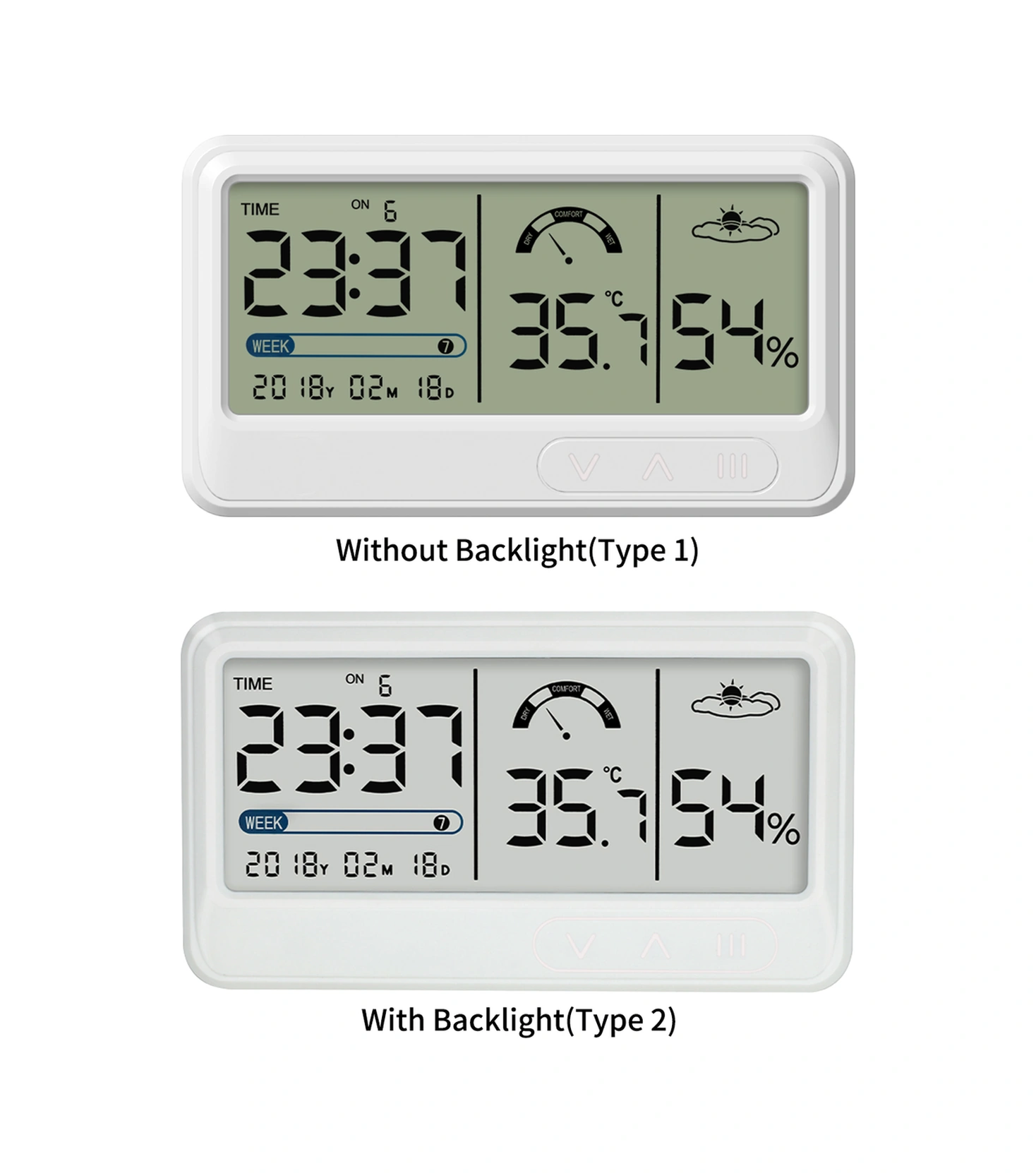 Neevoyu Usb Şarjlı Ev Tipi Lcd Dijital Nem-sıcaklık Ölçer Takvim, Alarm, Masaüstü/duvar Kurulum Beyaz Ys201