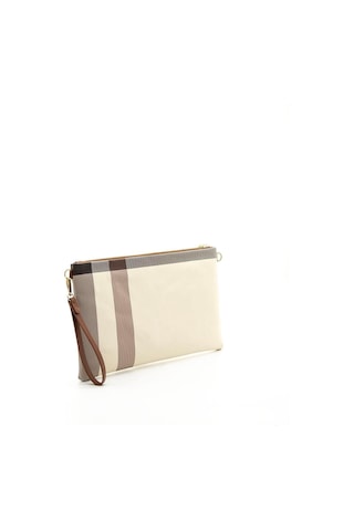 Silver Polo Sp1034 Kadın Portföy & Clutch Ekose Krem-taba