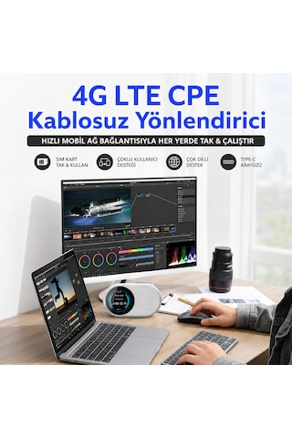 Microcase 4g Lte Taşınabilir Mobil Wifi Modem Sım Kartlı Type-c Şarj Destekli Al5794