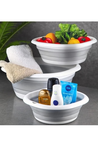 Orret Home Katlanabilir Silikon Badya,akordiyon Plastik Leğen,katlanabilir Leğen 31x31 Genel