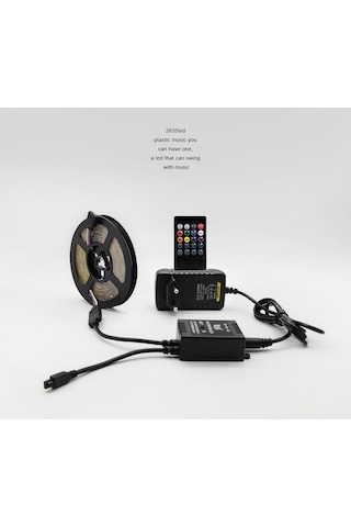 Led Rgb Şerit İç Mekan + Kumanda 5 Metre Müziğe Duyarlı Set