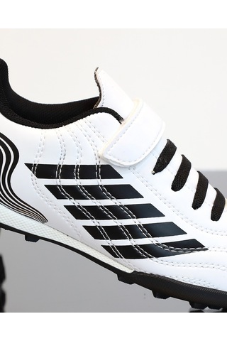 Kidessa 1746-1350 Bantlı Çocuk Halı Saha Futbol Ayakkabısı Beyaz Çok Renkli