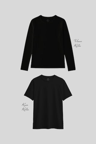 Tommylife Basic O Yaka 2li Paket Siyah Kadın T-shirt Siyah
