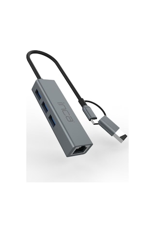 Inca Iutp-03t Usb3.0+tip-c Gigabit Rj45+3 Usb3.0 Çevirici Giriş:tip-a+tip-c Çıkış:eternet+3 Tip-a