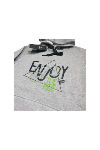 Fuba Kapşonlu Sweat Enjoy Gri Gri