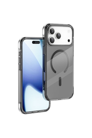 Apple Uyumlu iPhone 17 Pro Max Kılıf M-safe Özellikli Wiwu Mcc-702 Titanyum Pro Serisi Sert Pc Kapak Siyah Siyah