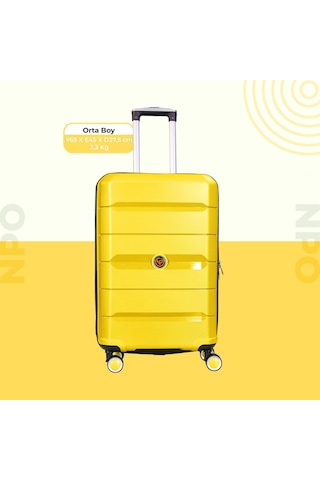 Npo Diamond Pp Polipropilen Küçük Boy Kırılmaz Valiz-sarı Sarı