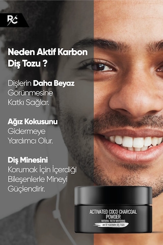 Aktif Karbonlu Diş Beyazlatma Tozu Sigara, Çay & Kahve Lekelerine Karşı Formül