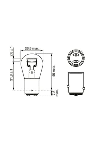 12v 1016 Çift Duy Park Stop Ampulu Şaşı Tırnak 21/5 Watt 10 Adet