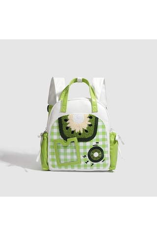 Charhp&kejnt Orijinal Kiwi Serisi Sevimli Çok Yönlü Sırt Çantası İns Tarzı Kontrast Renkli Sırt Çantası İşe Gidip Gelme Çantası Yeşil