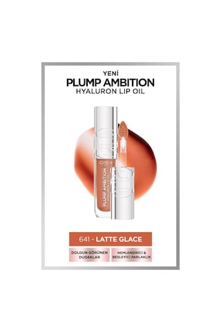 L'Oréal Paris Plump Ambition Hyaluron Lip Oil Besleyici ve Nemlendirici Dudak Parlatıcısı 641 Latte Glace