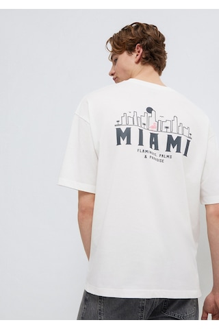 Mavi - Miami Baskılı Ekru Tişört 0613296-70057 Ekru