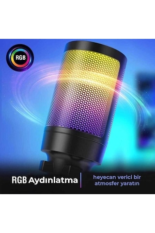 Fifine Ampligame A6V Yayıncı Youtuber RGB USB Mikrofon​