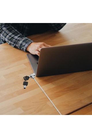 2 Takım Dizüstü Bilgisayar Kilit Kablosu 120 Cm Anahtarlı Bilgisayar Güvenlik