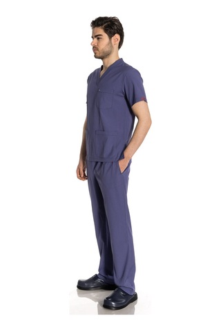 Unisex Likralı Duman Gri Scrubs