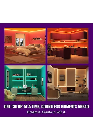 Wiz Rgb 15 Metre Akıllı Led Şerit 16 Milyon Renk, Wi-fi Kontrollü - Google Home, Alexa And Homekit Renkli
