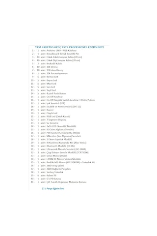 Arduino Genç Usta Profesyonel Eğitim Seti