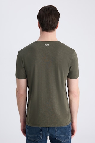 Twn Slim Fit Haki Düz %100 Pamuklu T-shirt 4ec1447011072 H01