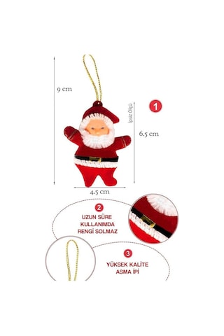 Waldern Yılbaşı Çam Ağacı Süsü Noel Baba 6&apos Lı 6,5cm Diğer