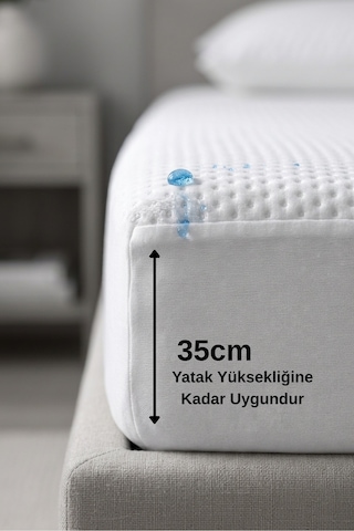 3d-fitted %100 Sıvı Geçirmez Sessiz Full Kenar Yatak Alezi Tek/çift Kişilik, Çocuk Ve Bebek Koruyucu Beyaz