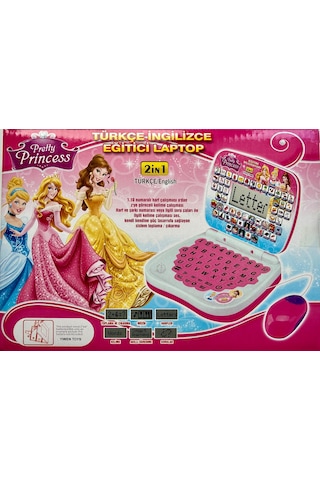 100 Fonksiyonlu Türkçe İngilizce Eğitim Bilgisayarı 2ın1 Set Eğitici Bilgisayar Ve Mouse Laptopu Pembe