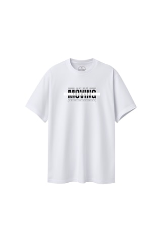 Velvoria Unisex Oversize Relaxed Moving Baskılı Beyaz Renk T-shirt