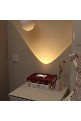 Teltree Güneşin Doğusu Renkli Optik Lensli Usb Şarjlı Led Kişi Algılama Lambası - Yatak Odası Duvar Lambası, Dolap Lambası Pembe, Beyaz Işık Pembe